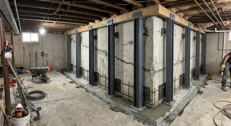 Basement Stabilization in Boiling Springs, SC