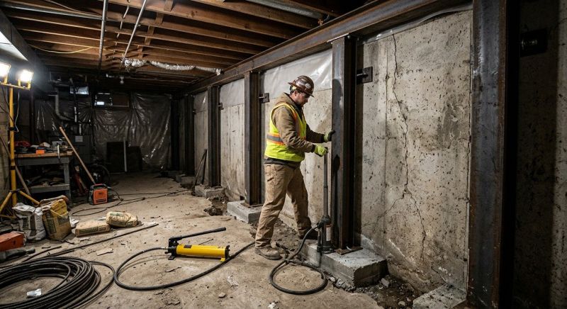 Basement Stabilization in Boiling Springs, SC