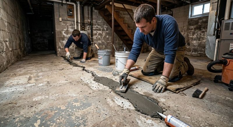 Cracked Basement Floor Repair in Boiling Springs, SC