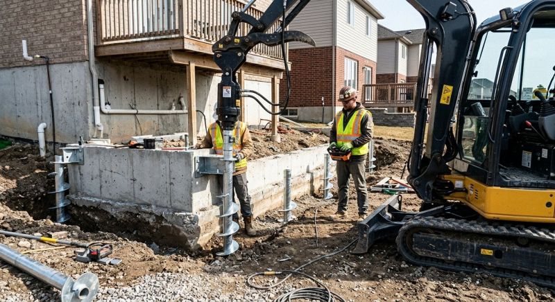 Helical Piers Installation in Boiling Springs, SC