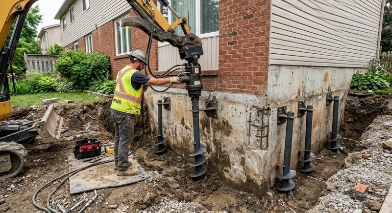Helical Pile Installation in Boiling Springs, SC